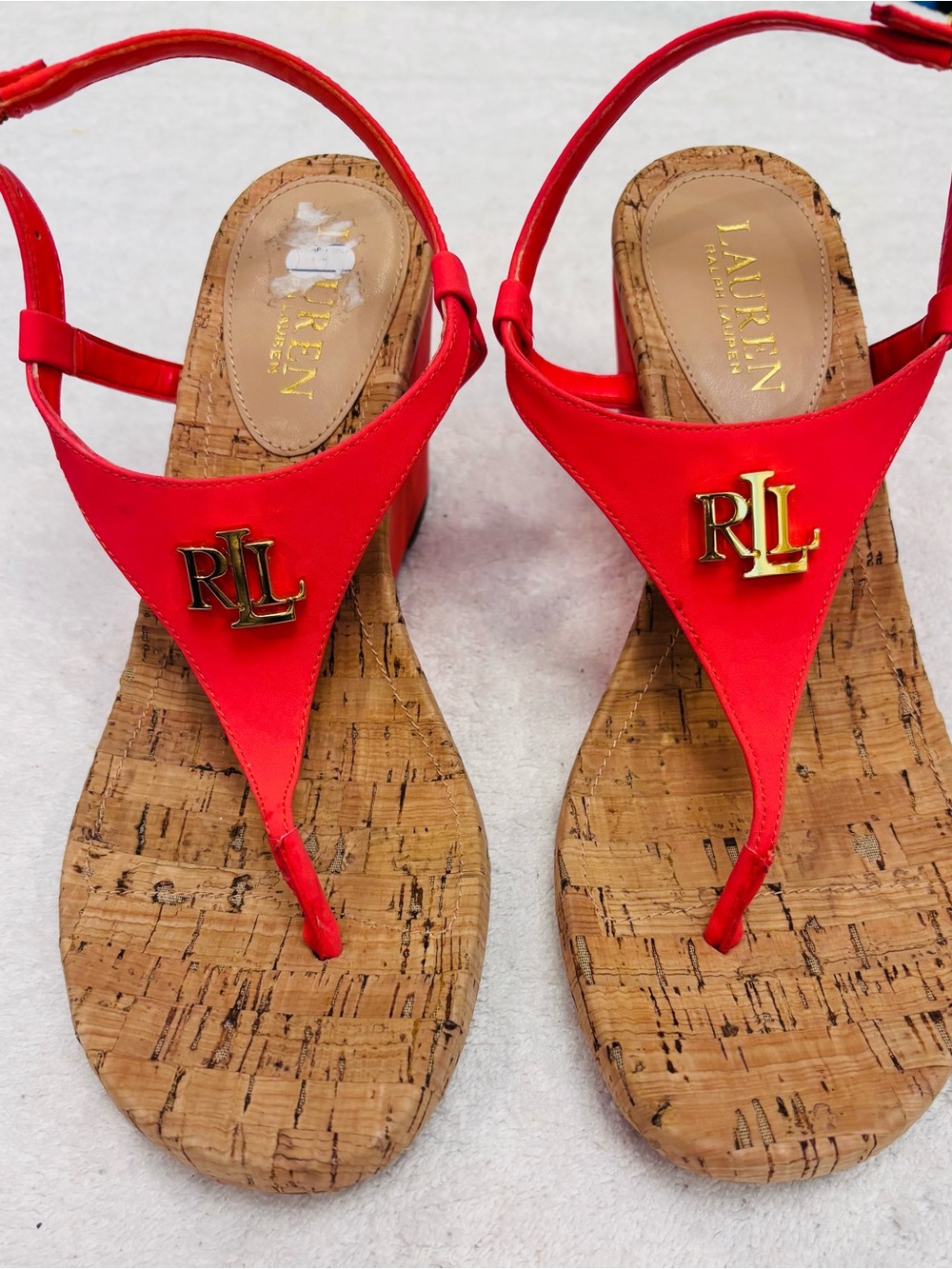 Brand New Wedge Sandals by Ralph Lauren - size 8.5 - wedge 3 inches - box 17A